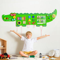 Nigwet crocodile sensory wall panel gears engage fine motor skills during play