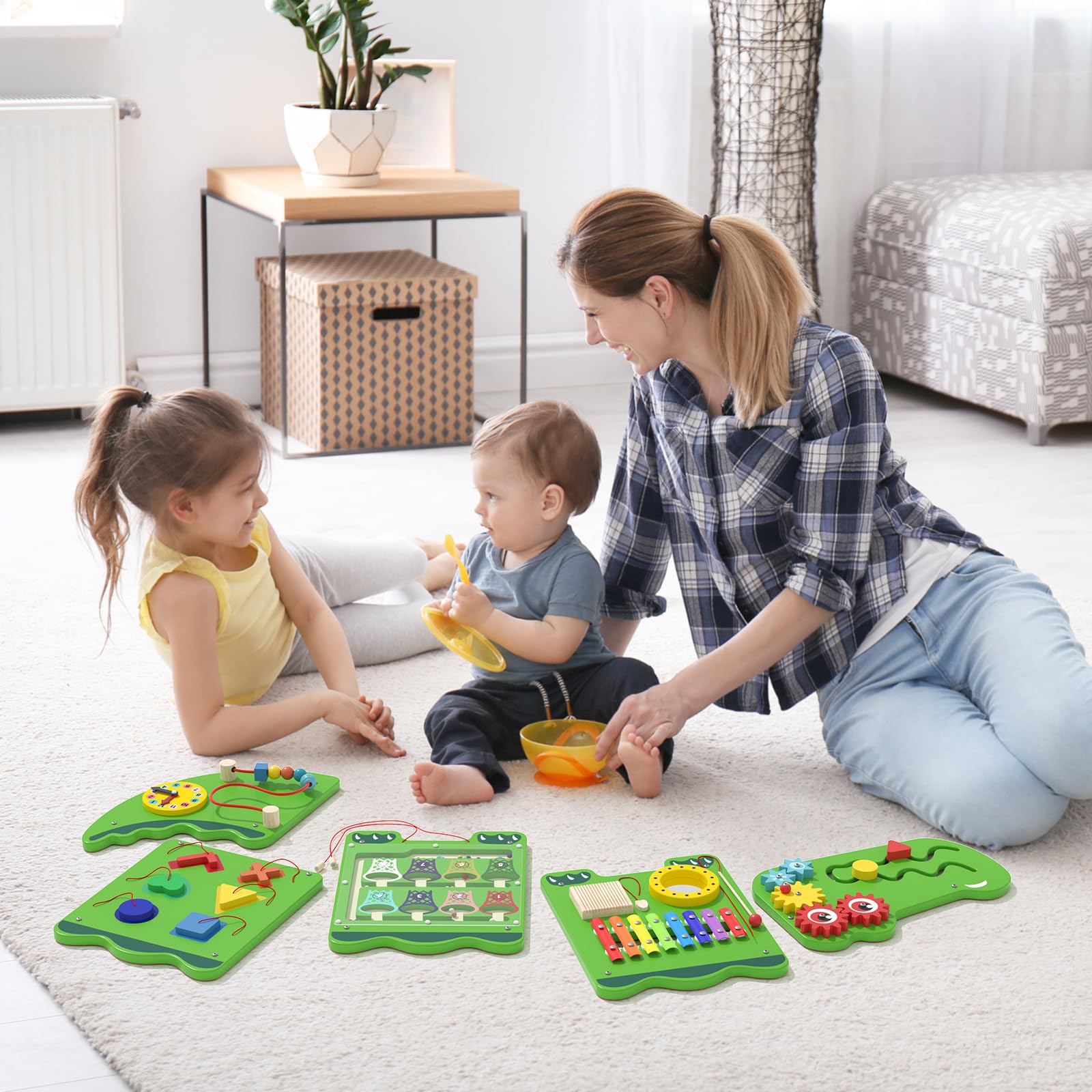 Nigwet crocodile sensory wall panel shape matching supports early cognitive skills