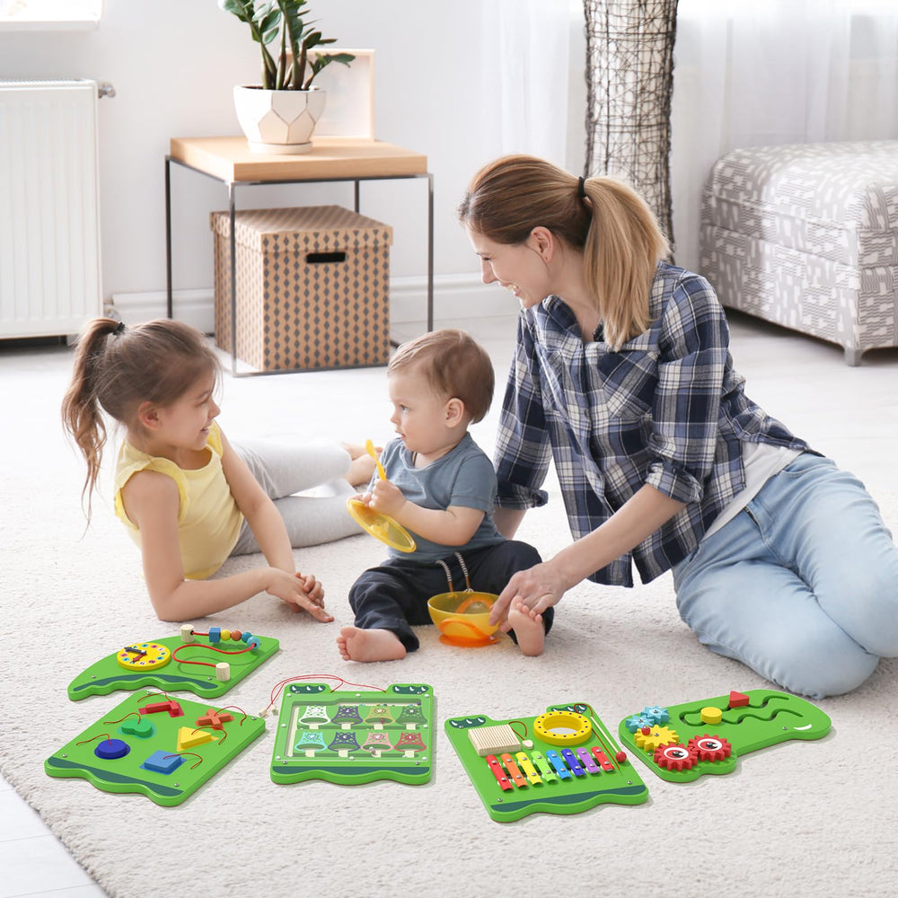 Nigwet crocodile sensory wall panel shape matching supports early cognitive skills