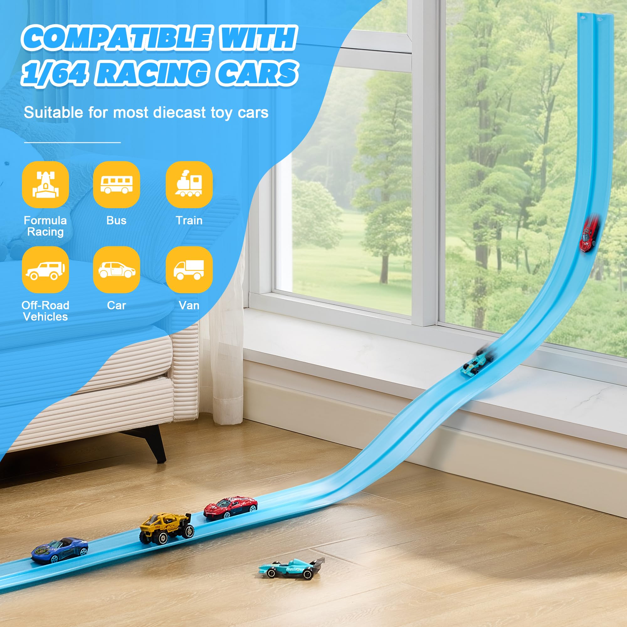 Nigwet flexible track car ramp toy showcasing thrilling ramp play.