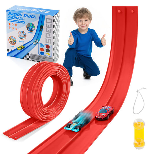 Nigwet flexible race track 15ft red overview for kid-friendly racing fun