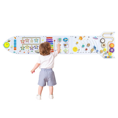 Nigwet Rocket activity wall panel with gears enhances fine motor skills for toddlers