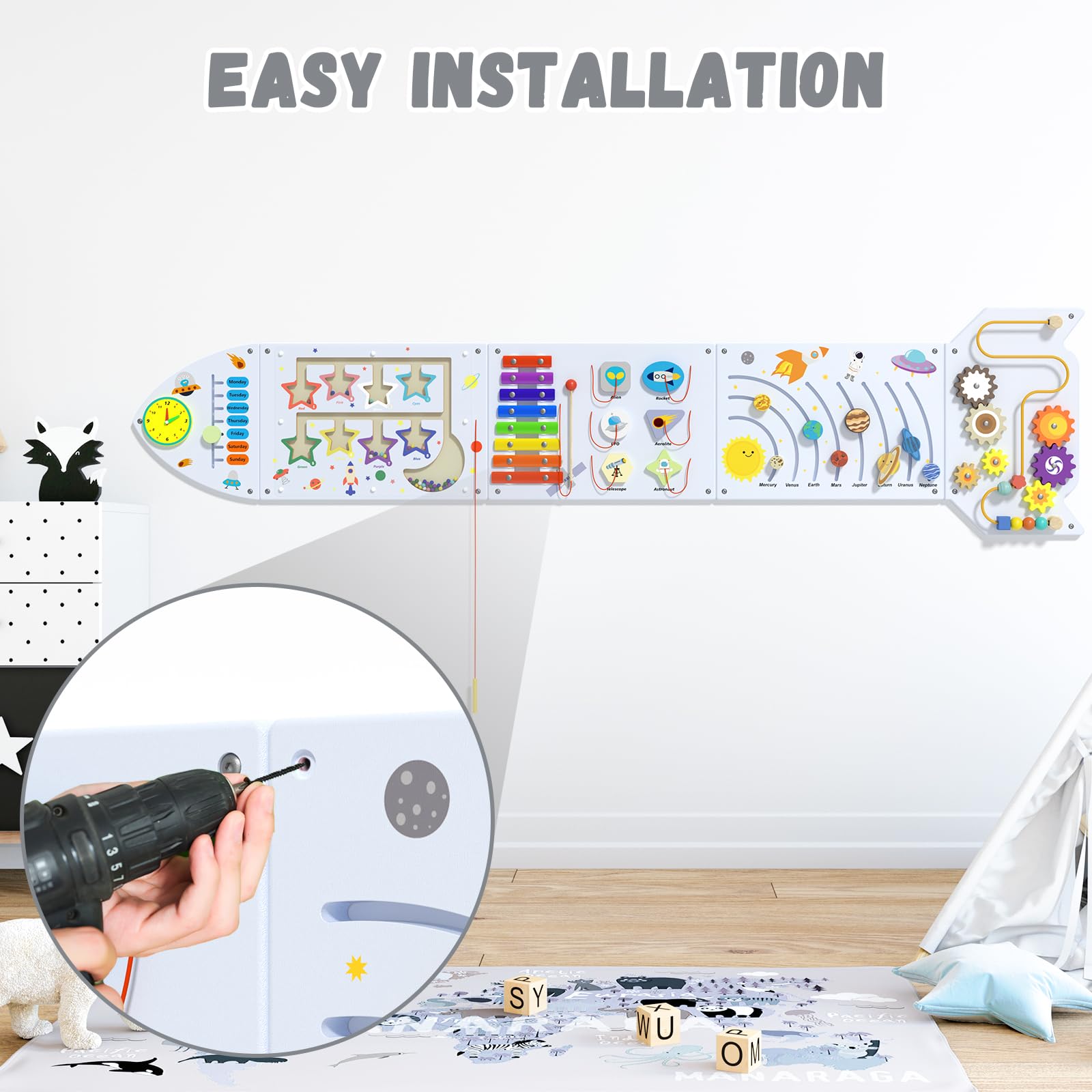 Nigwet Rocket shape matching area aids early spatial awareness