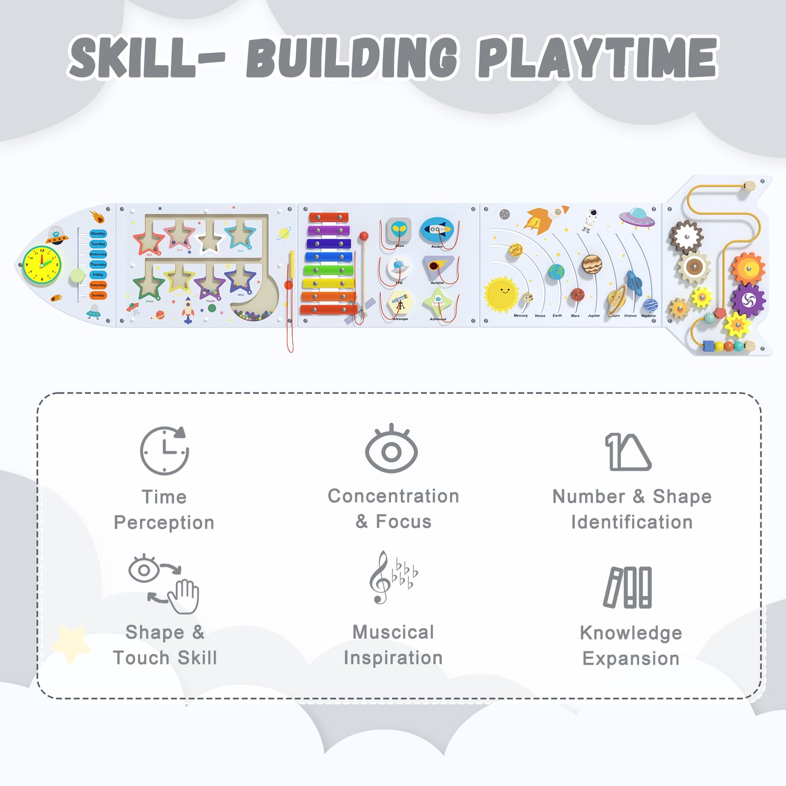 Nigwet Rocket panel with xylophone offering rhythm play and auditory cues
