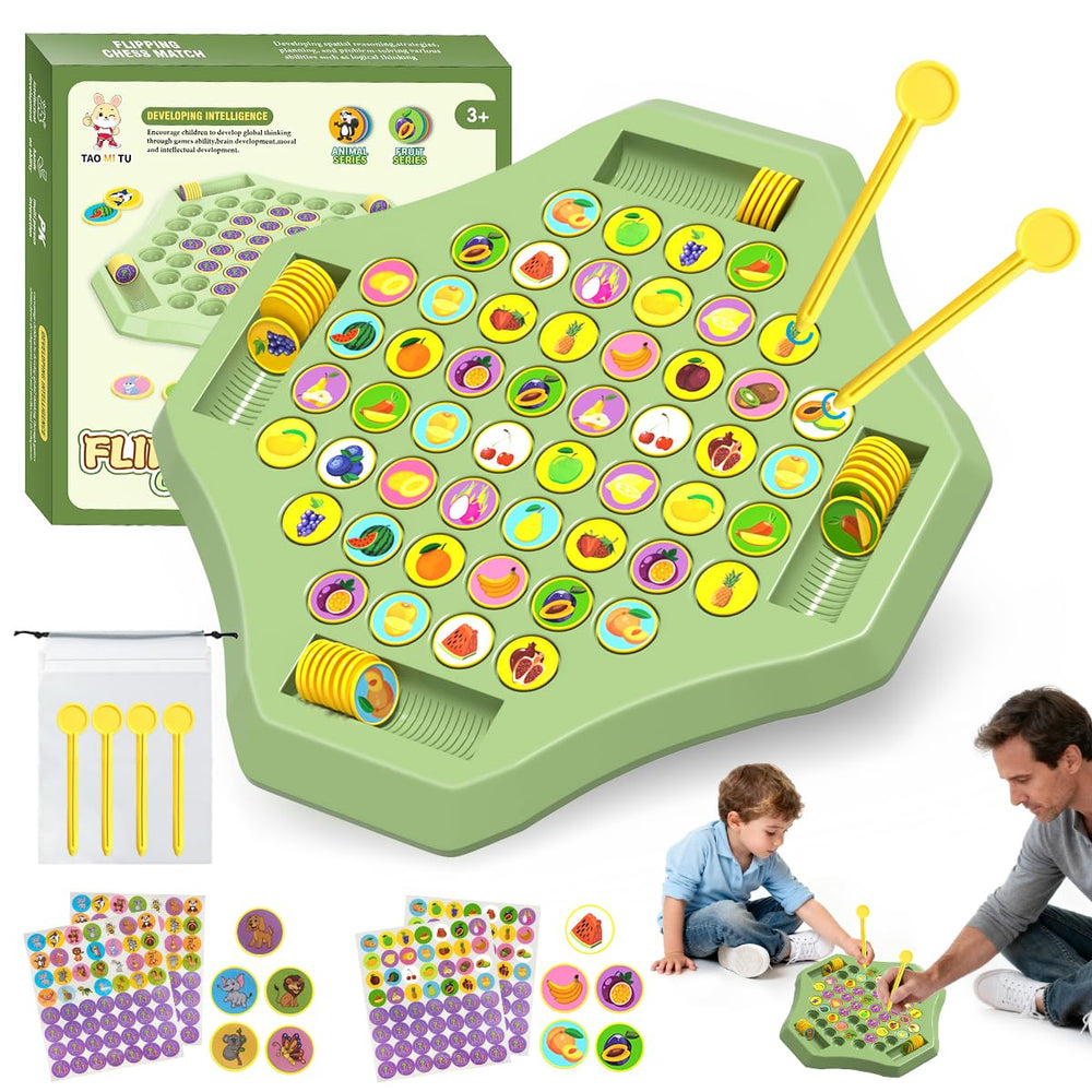 Niifawh fruit and animal flip chess cards boost memory matching during family playtime