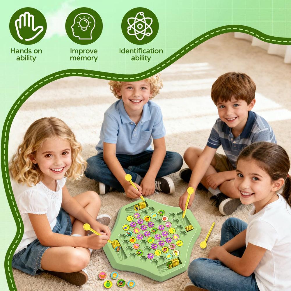 Niifawh memory-match patterns show vivid cartoon fruits and animals for learning