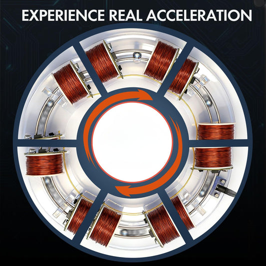 NIKOLATOY NikolaToy coil accelerator side panel shows compact classroom-ready footprint.