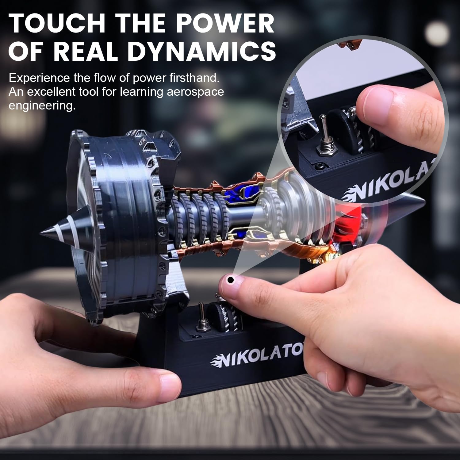 NikolaToy TR900 exposed gear train showing educational reveal of moving parts and engineering charm.