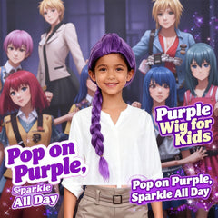 Nimbleleap purple wig detail highlighting true-to-character look for authentic vibes