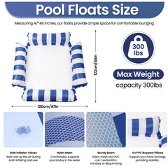 NIMeng pool float includes inflator for quick, easy setup.