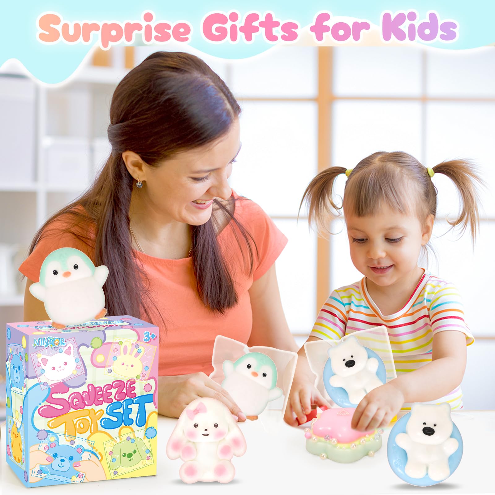 NINAOR Squishy Fidget Gift Box ready for gifting on birthdays and holidays.