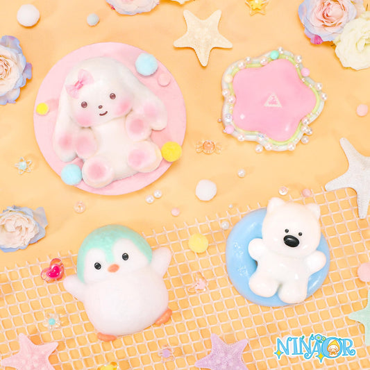 NINAOR Squishy Fidget Rabbit image highlights compact design for desk focus.