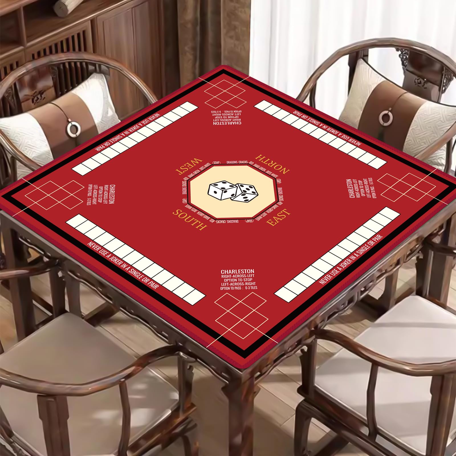 Nine-Marsh mat features compass labels as a learning aid for directions.