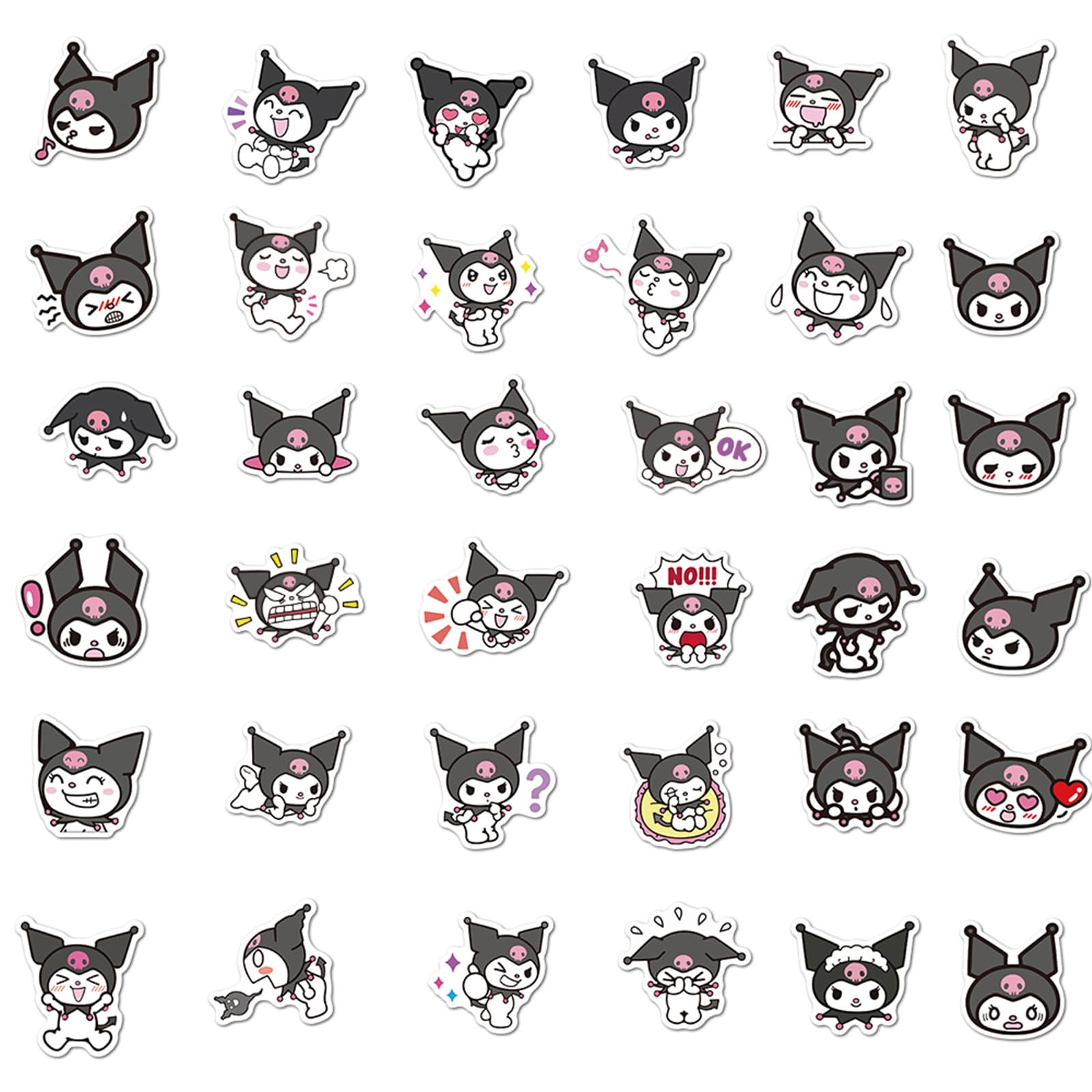 NineGirl Kuromi stickers pack on notebook, removable without residue.