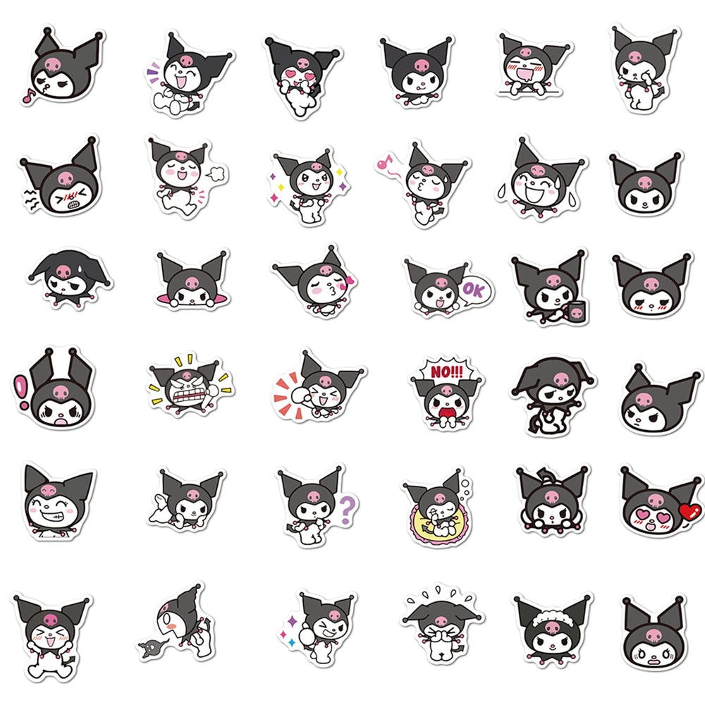 NineGirl Kuromi stickers pack on notebook, removable without residue.
