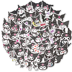NineGirl Kuromi stickers pack on scrapbooks, versatile DIY decoration.