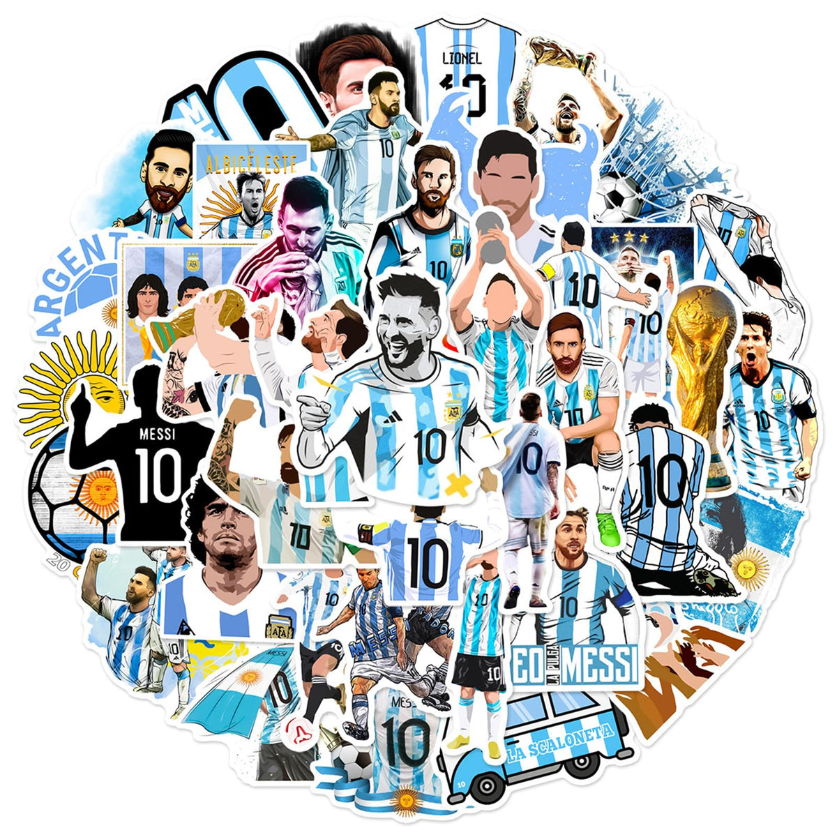 NineGirl Messi sticker on laptop for durable, waterproof decor.