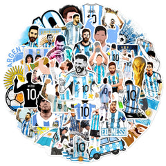 NineGirl Messi sticker on laptop for durable, waterproof decor.