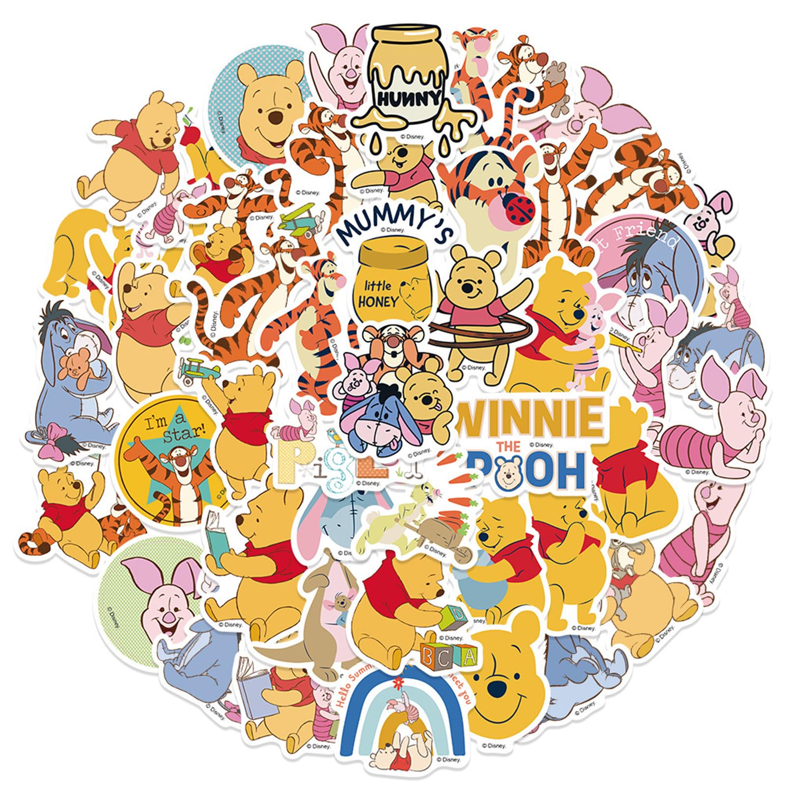 NineGirl Tigger Pooh stickers collection on notebook cover for bright DIY decoration