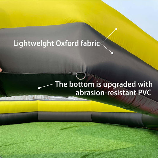 Ninghaovov 17ft Gaga Ball Pit inflation demonstrates fast, tool-free setup
