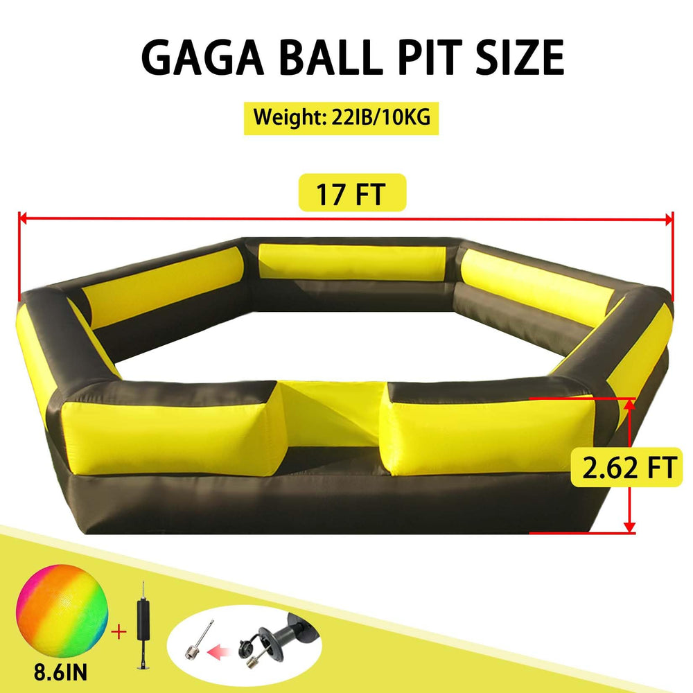 Ninghaovov 17ft Gaga Ball Pit round shape enhances safety