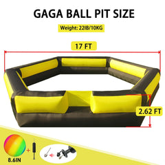 Ninghaovov 17ft Gaga Ball Pit round shape enhances safety