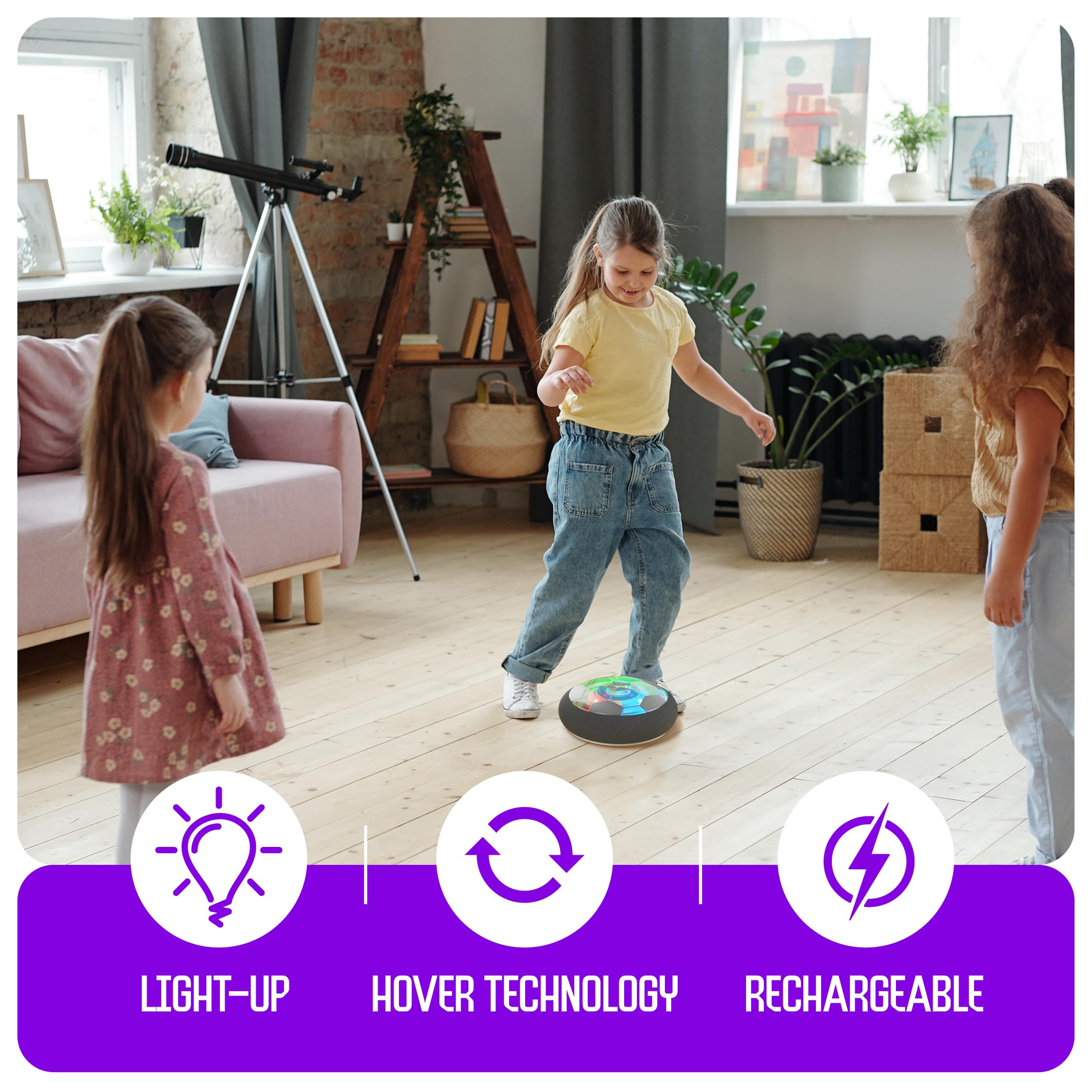 Ninja Blast hover ball recharge port supports quick recharging.