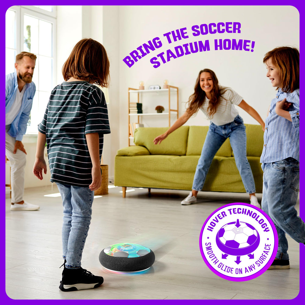 Ninja Blast hover ball on wood floor glides with minimal noise.