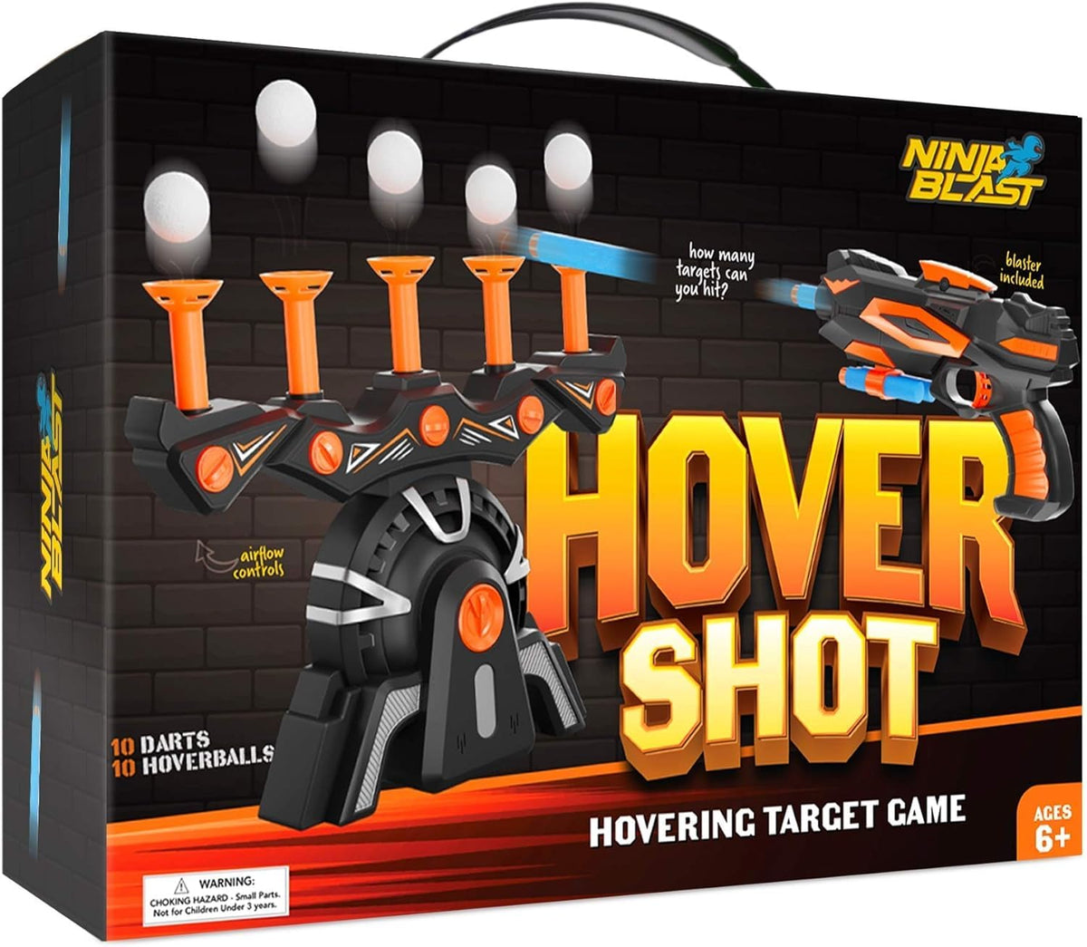 Ninja Blast HoverShot base with moving target orb for indoor play