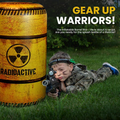 NINOSTAR Barrels Inflatables Set laser-tag-ready visuals support dynamic skirmishes