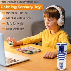 NINOSTAR StarWar stress ball design sparkle, adds color to desk and calming play.