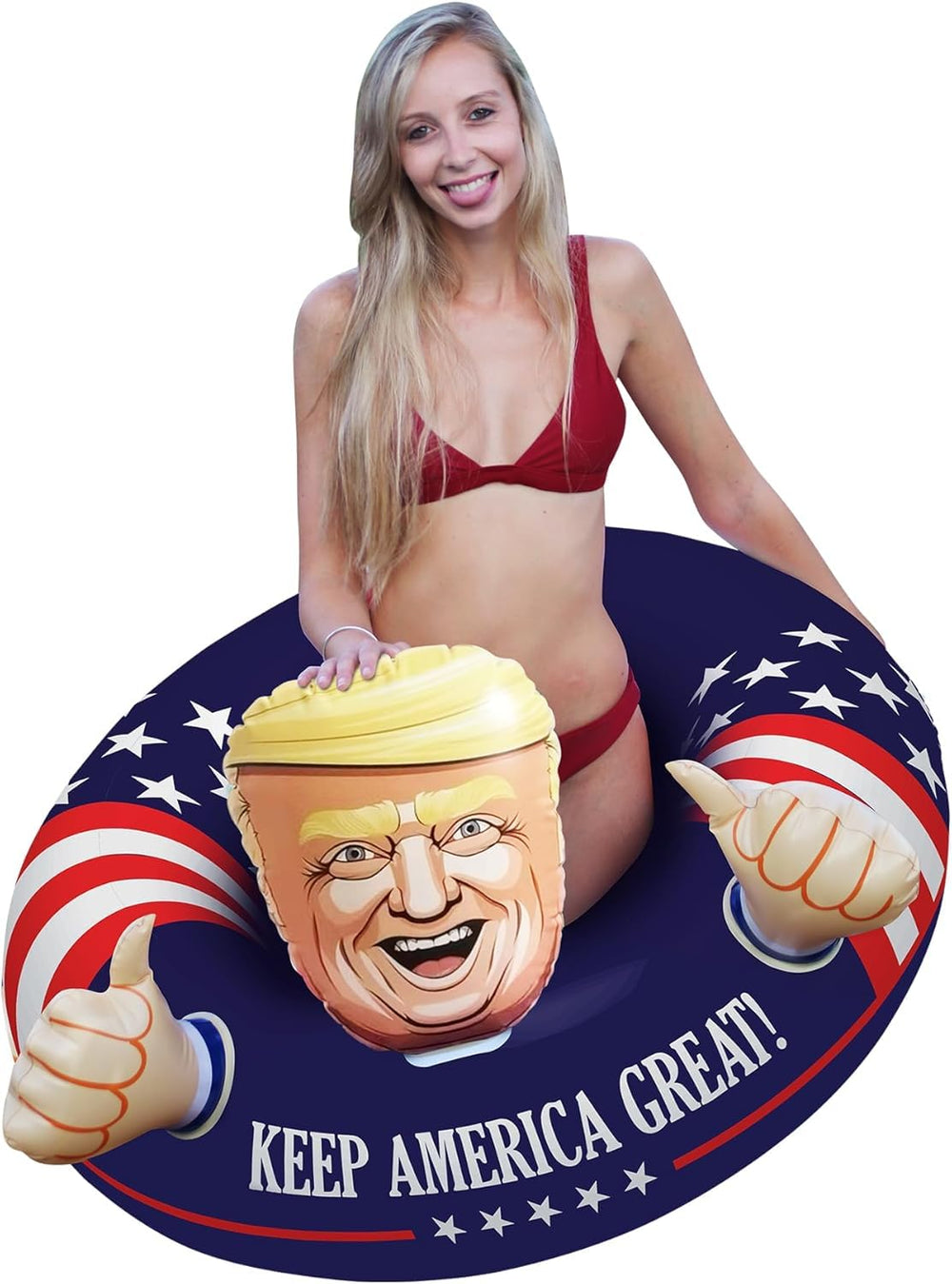 NinoStar TrumpFloat in pool with kids demonstrates roomy comfort and safe lounging.