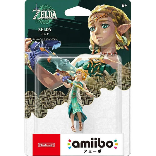 Nintendo amiibo Zelda Tears of the Kingdom figure close-up ready to tap for bonuses.