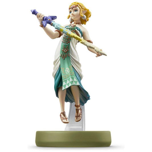 Zelda Tears of the Kingdom amiibo packaging and figure highlighting in-game outfit unlocks.
