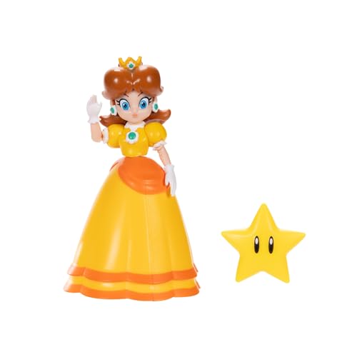 Nintendo Daisy figure highlighting six articulation points for dynamic posing.