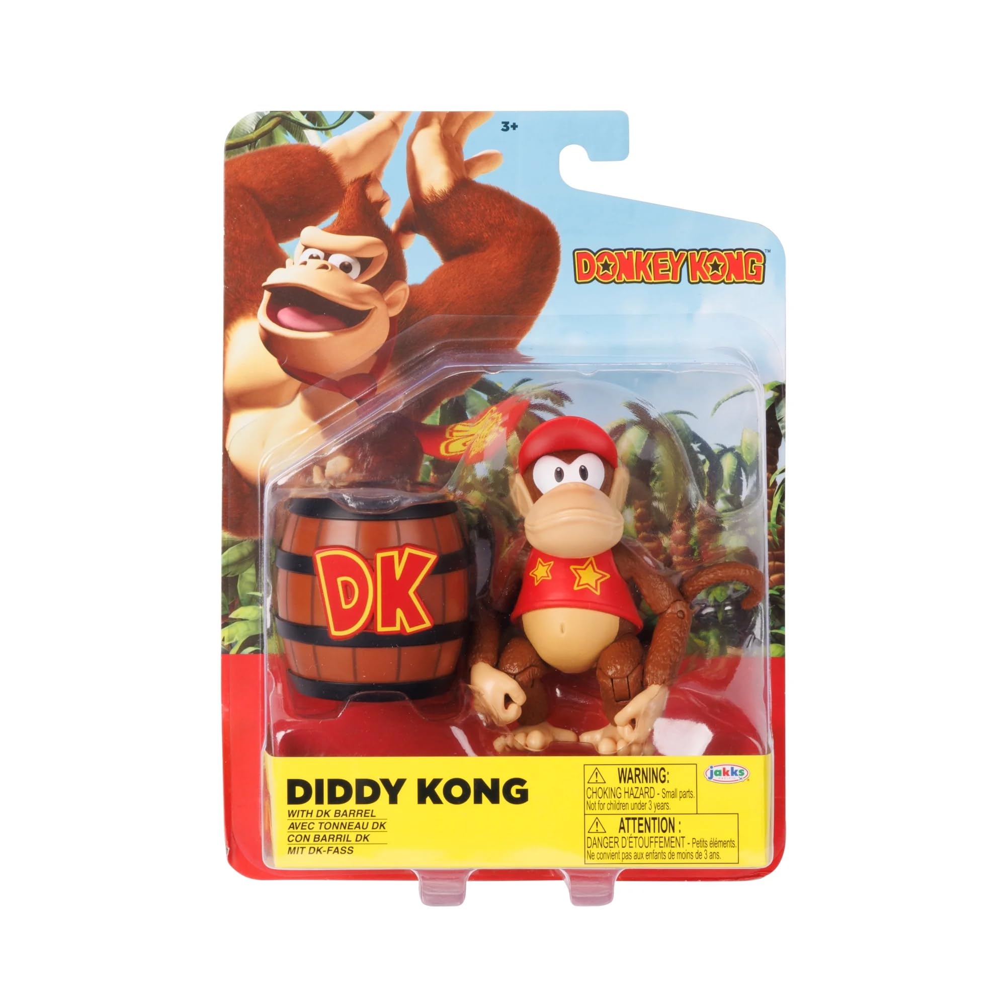 Nintendo Donkey Kong 4in figure with bananas shows bright colors for display