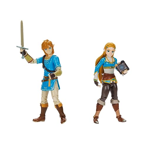Nintendo Link & Zelda figure detail from Breath of the Wild, high-quality sculpt.
