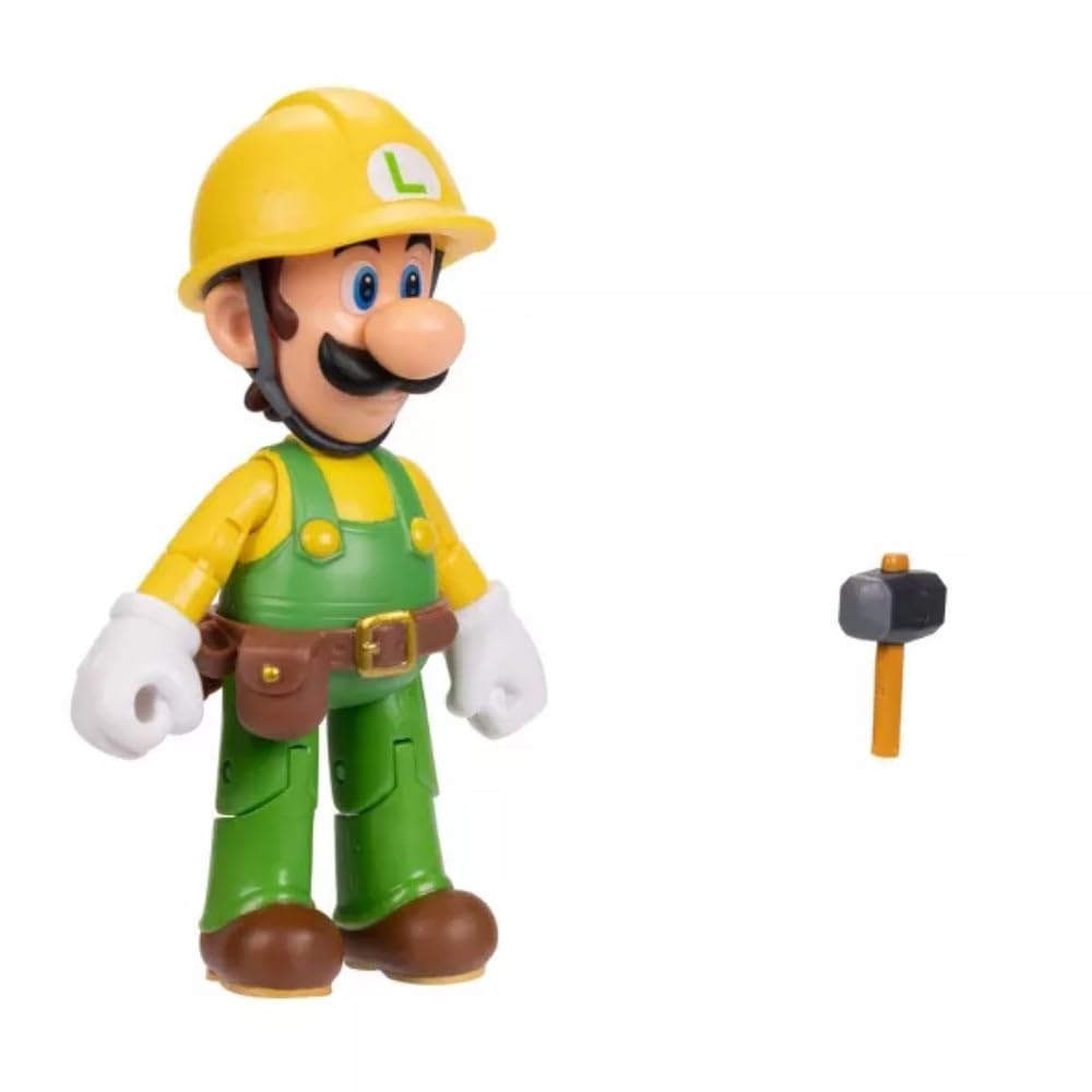Nintendo Super Mario Builder Luigi 4in figure with secret power-up accessory included