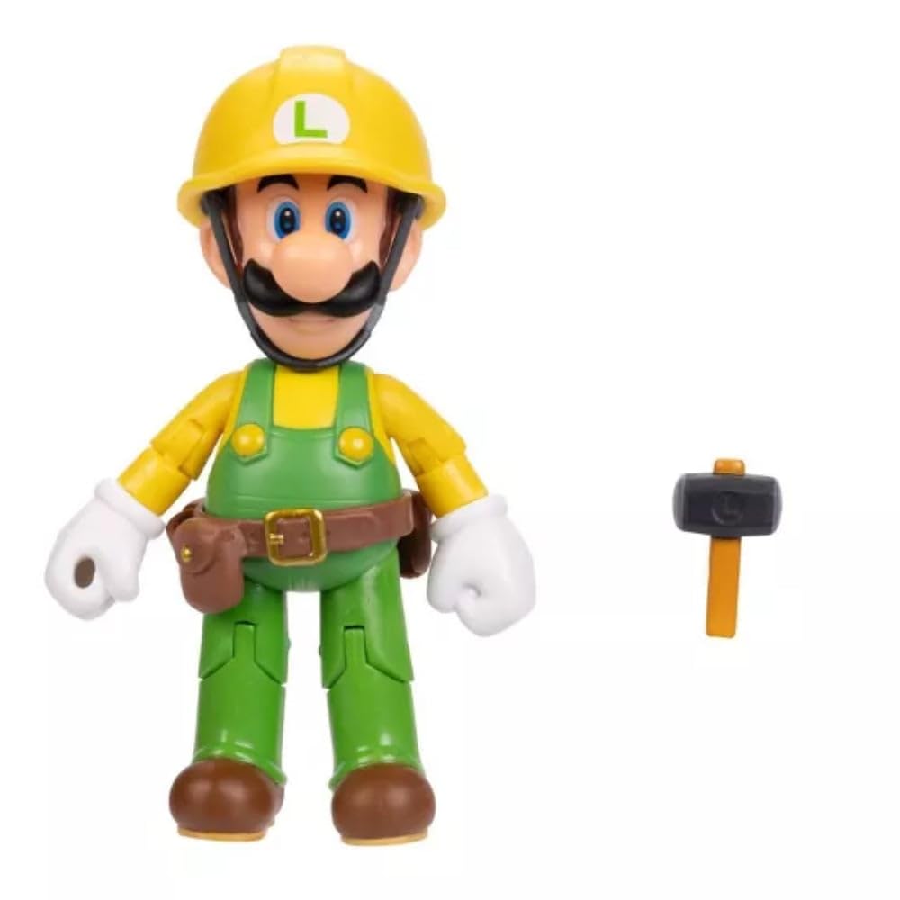 Nintendo Super Mario Builder Luigi 4in figure ready for imaginative adventures and display