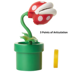 Nintendo Super Mario Piranha Plant articulation closeup highlights up to 13 joints for posing
