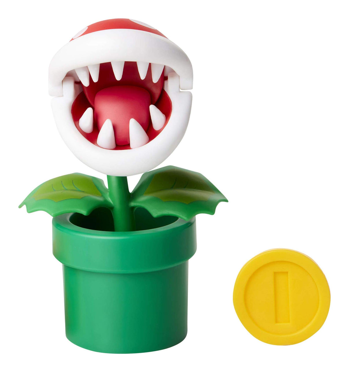 Nintendo Super Mario Piranha Plant figure front view showcases vibrant colors for display