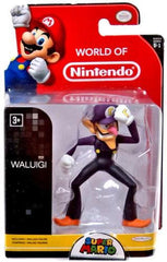 Nintendo Waluigi figure, back view, a compact collectible for desk or shelf.