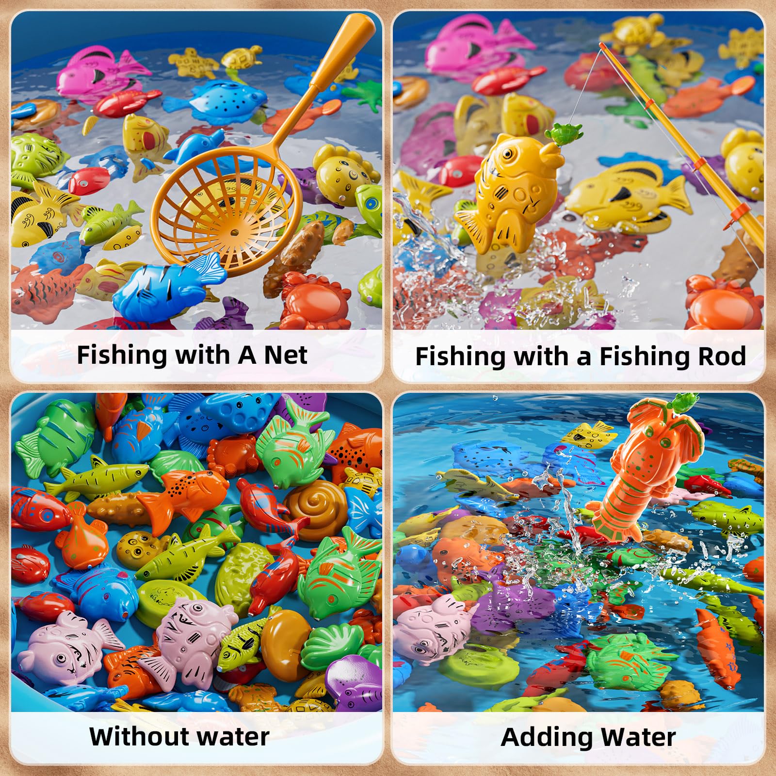 NIPLOOOW 35 sea animals collection offers diverse targets for learning colors and shapes.
