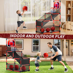 NIPLOOOW arcade basketball balls and pump included for quick setup and ongoing games.