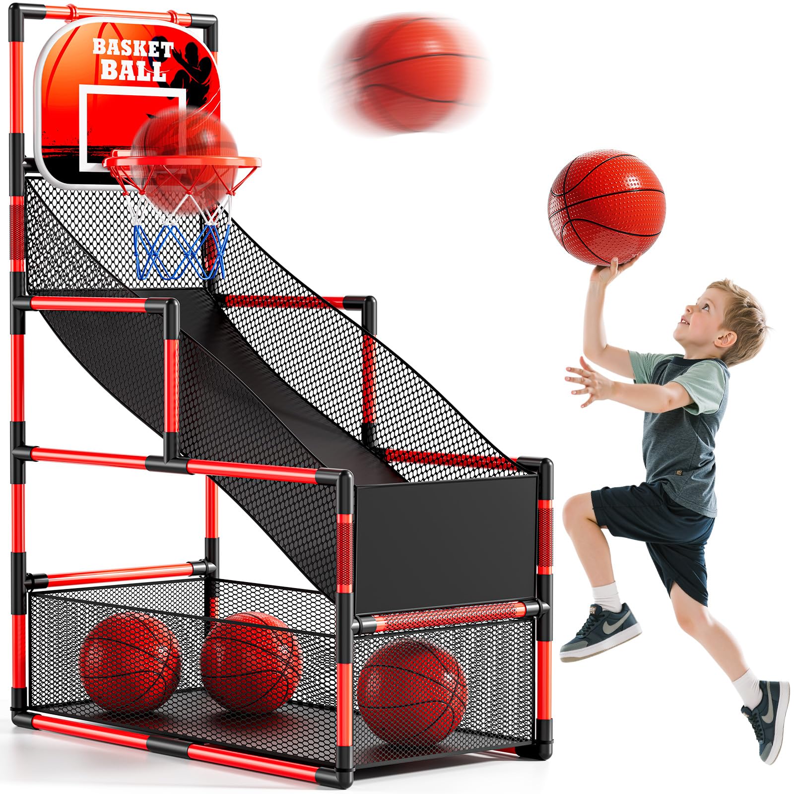 NIPLOOOW arcade basketball set base and frame ready for quick setup.