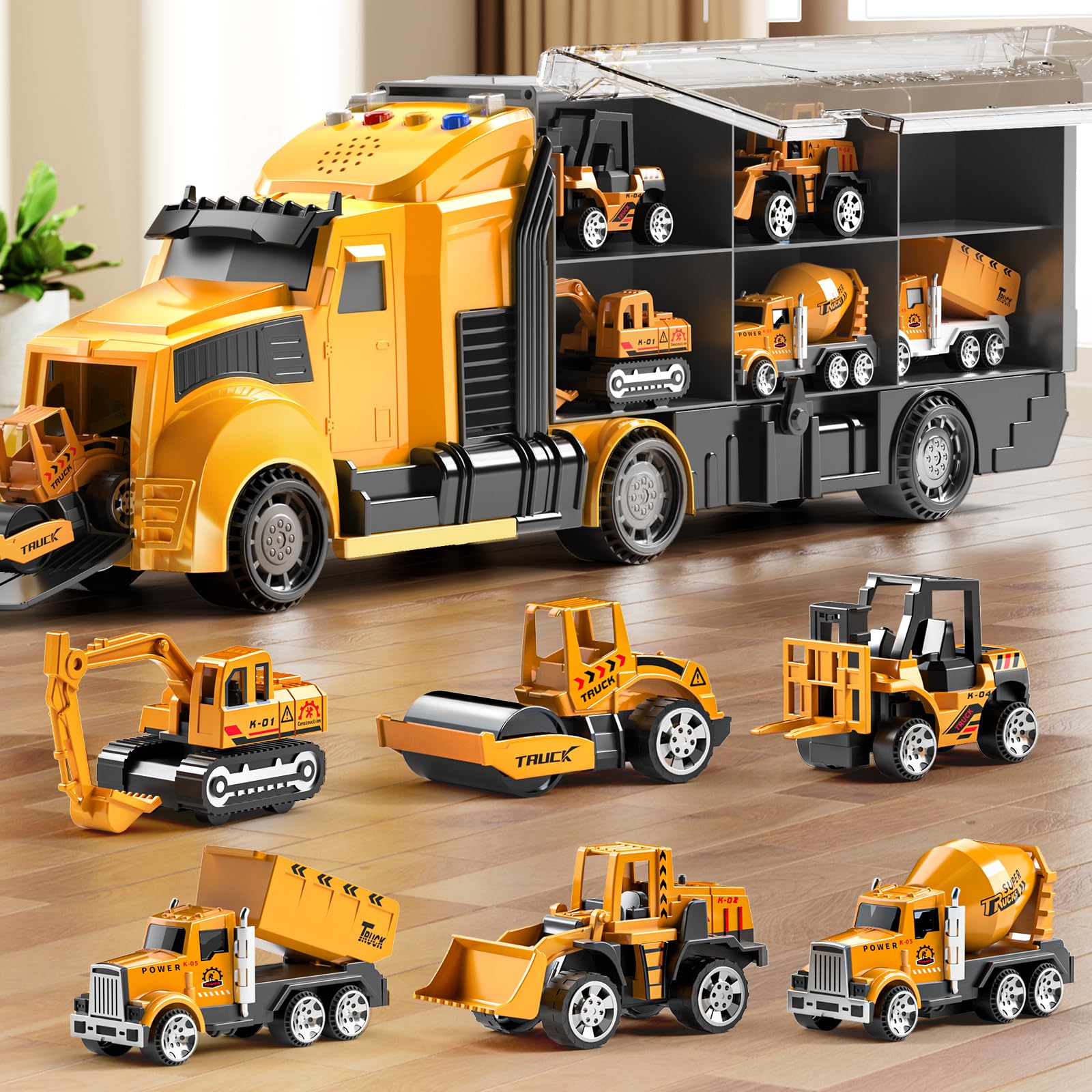 NIPLOOOW carrier truck with lights and sounds for imaginative play