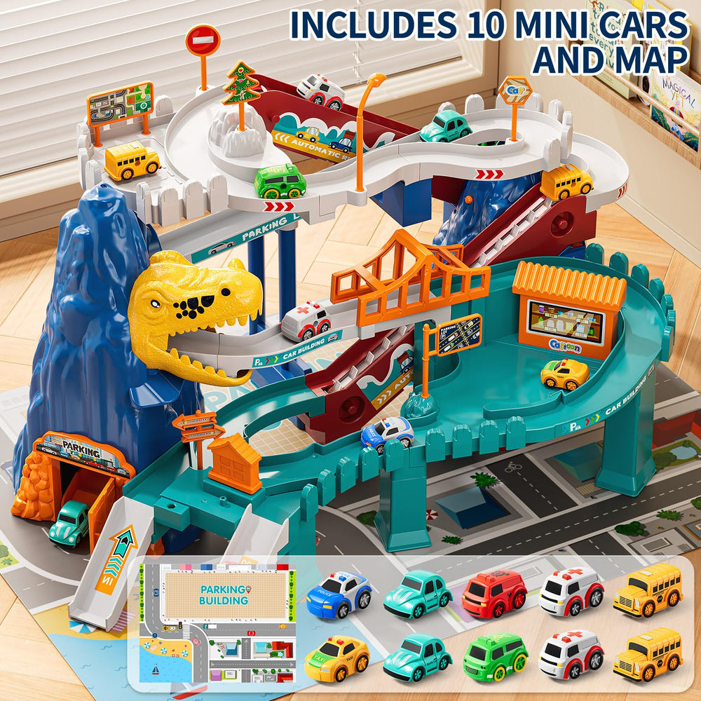 NIPLOOOW gift-ready dinosaur track playset, a bright idea for kids' celebrations