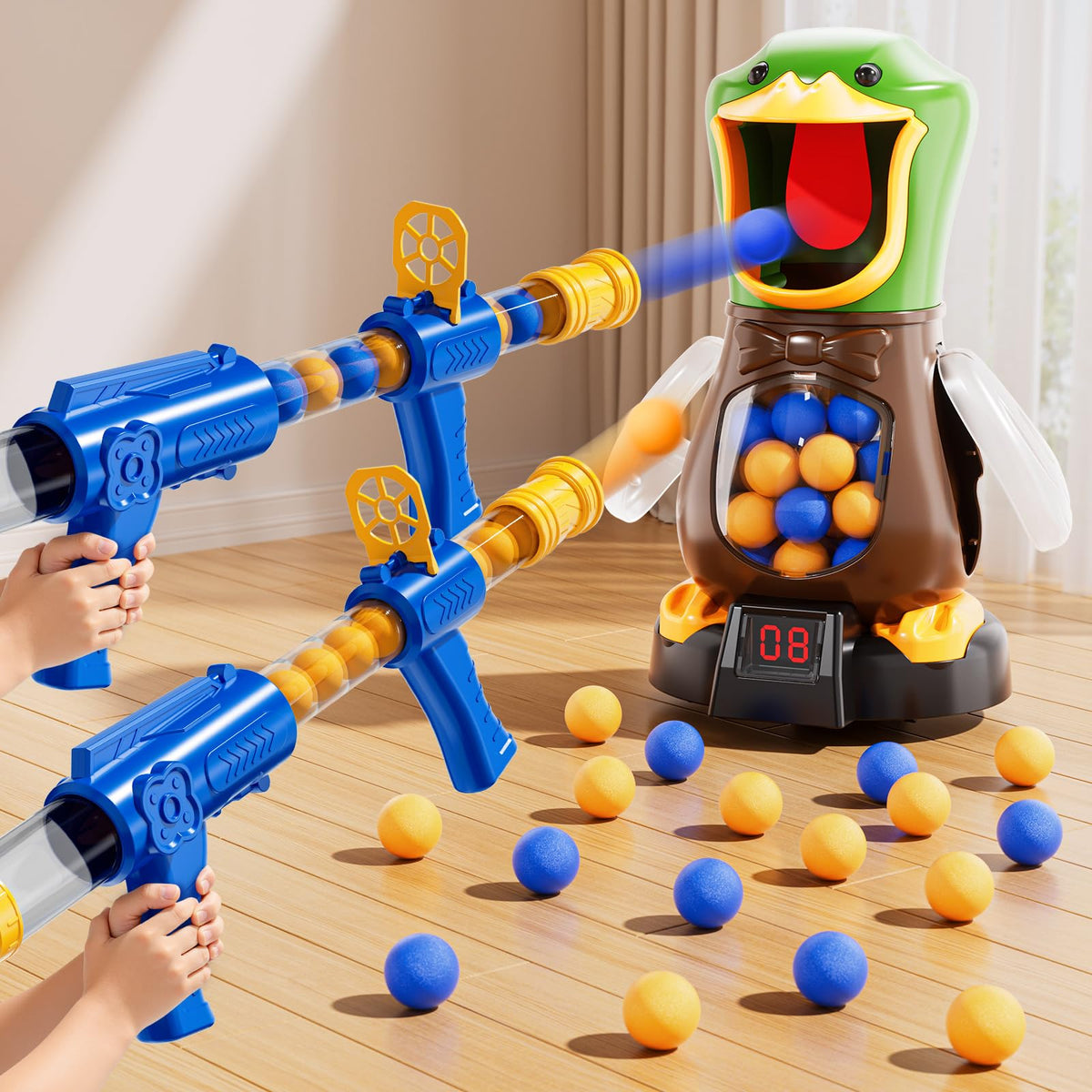 NIPLOOOW duck shooting target in action, ideal for improving hand-eye coordination.