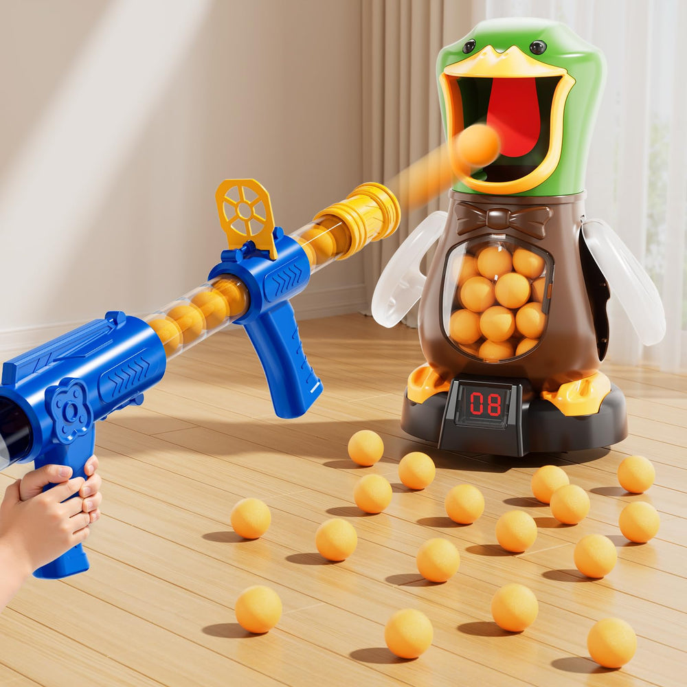 NIPLOOOW duck-target in action, boosting hand-eye coordination for kids.