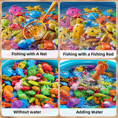NIPLOOOW fish nets help kids scoop and sort colorful shapes for color recognition.